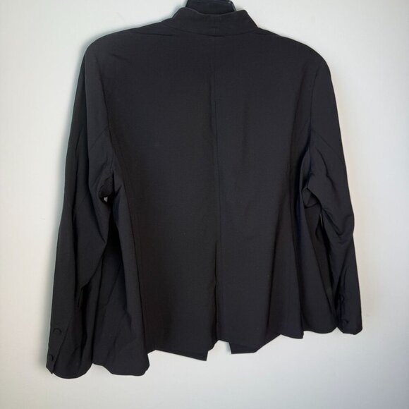 Eileen Fisher Blazer Wool Blend Single Button Silk Lined Black Size 22W - Picture 4 of 9